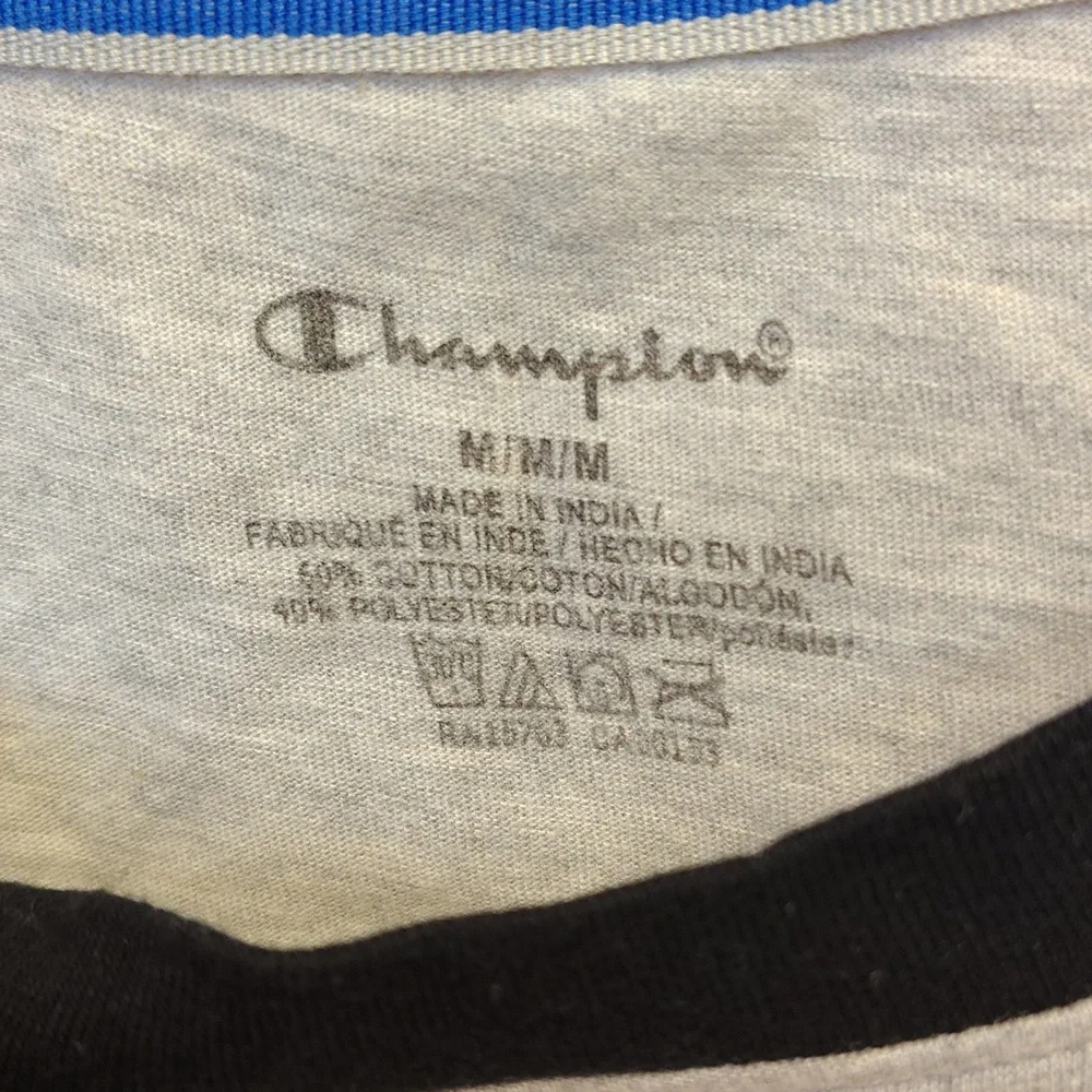Champion Men's Heathered Grey Short Sleeve Tee with Black Accents - Picture 2 of 8